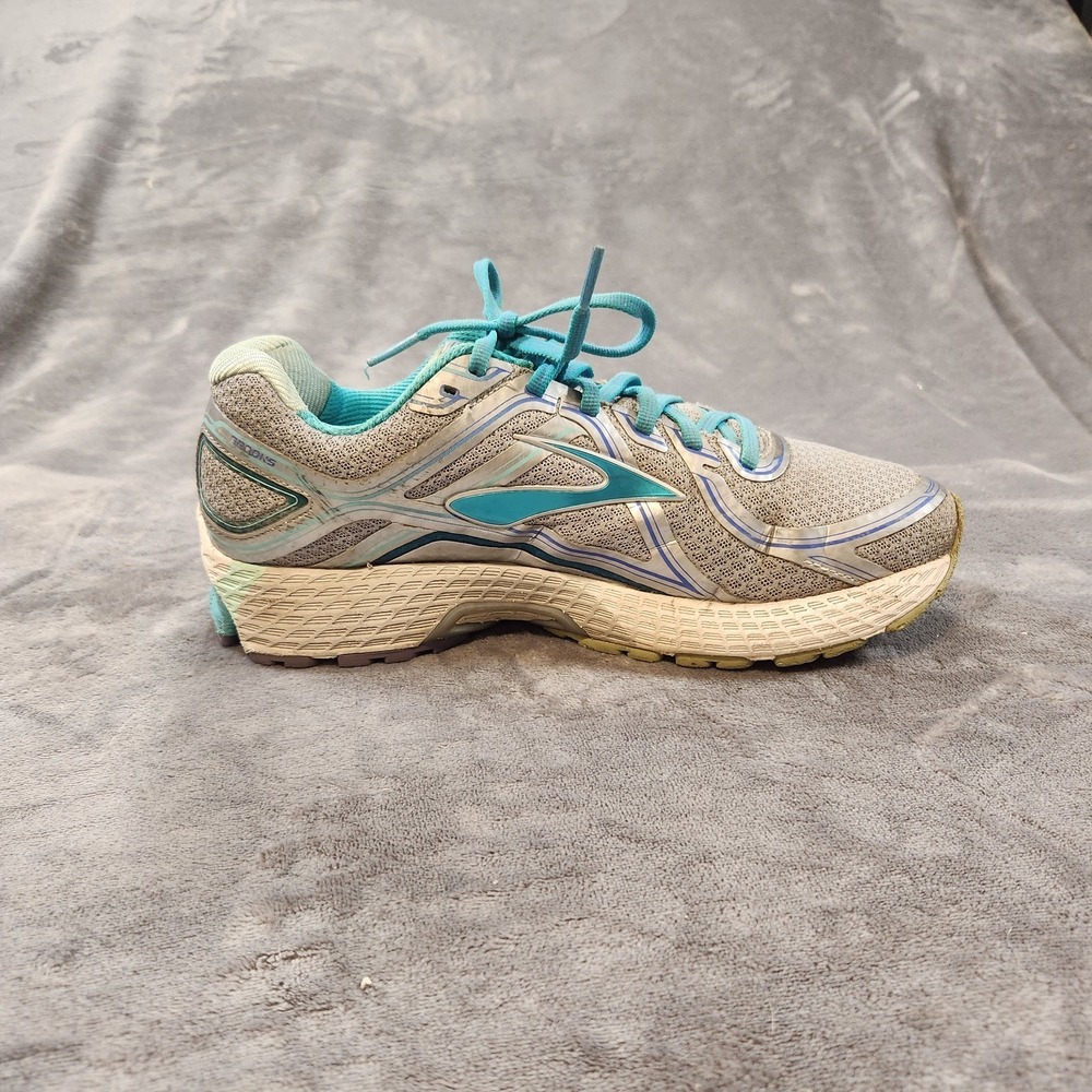 Brooks Shoes Womens 9.5 Wide Silver Blue Adrenaline GTS 16‎ Running Sneaker